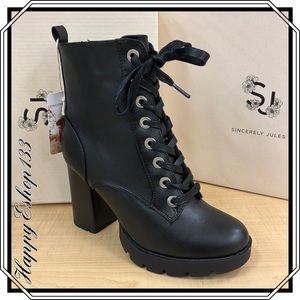 Sincerely Jules Women’s Racer Heeled Lace Up Boots